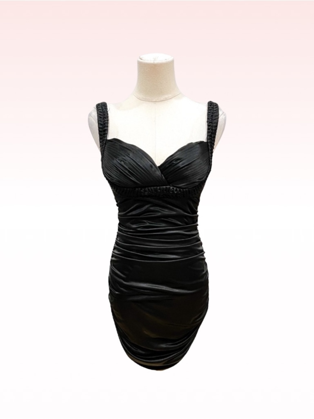 LOVE TEASE Black Rouched Body Con Mini Dress (Sz 3)
